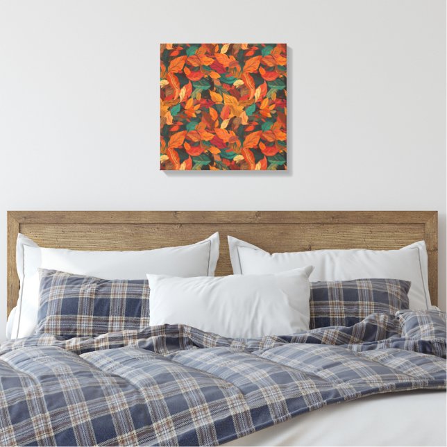 Colourful Fall Leaves Canvas Print (Insitu(Bedroom))