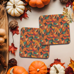 Colourful Fall Leaves Coaster