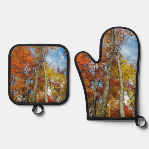 Colourful Fall Leaves Forest Great Smoky Mountains Oven Mitt & Pot Holder Set