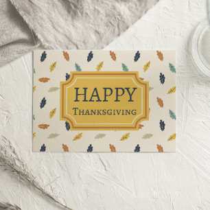 Colourful Fall Leaves Happy Thanksgiving card