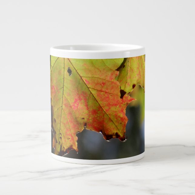 Colourful fall leaves large coffee mug (Front)