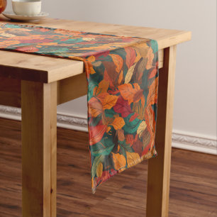 Colourful Fall Leaves Long Table Runner