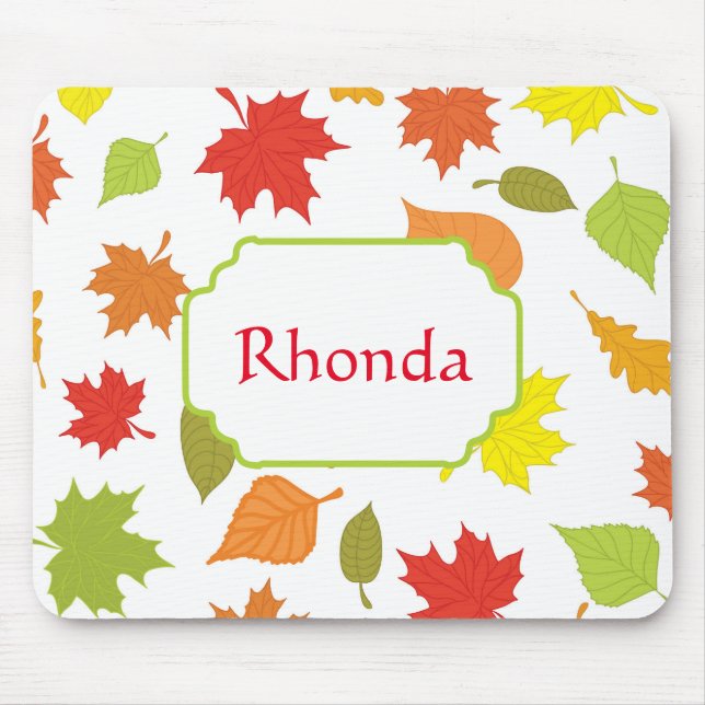 Colourful Fall Leaves Mouse Mat (Front)