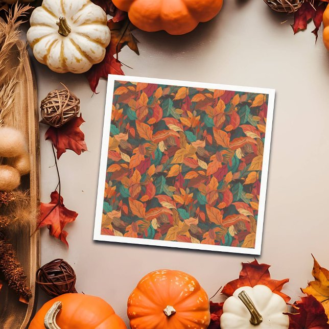 Colourful Fall Leaves  Napkin (Creator Uploaded)