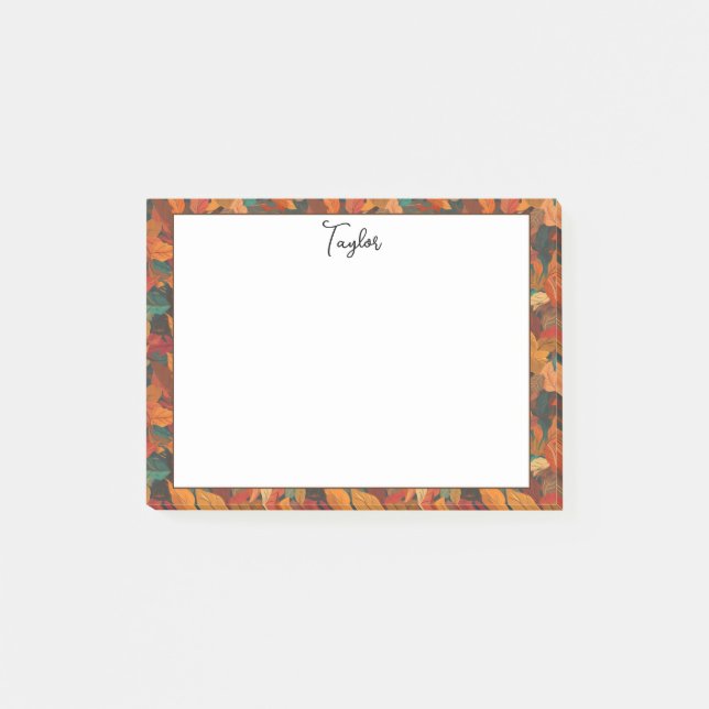 Colourful Fall Leaves Post-it Notes (Front)