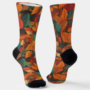 Colourful Fall Leaves Socks