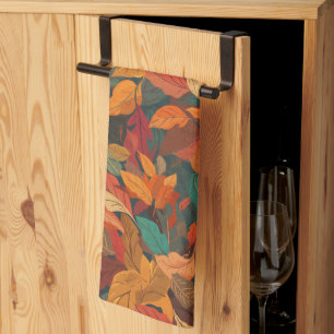 Colourful Fall Leaves Tea Towel