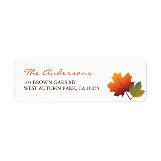Colourful Fall Leaves Thanksgiving Address Labels