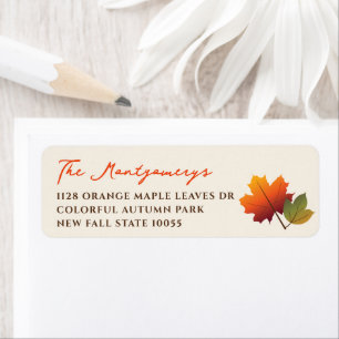 Colourful Fall Leaves Thanksgiving Return Address