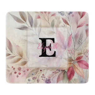Colourful Fall leaves watercolor pastel colour  Cutting Board