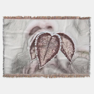 Colourful Fall leaves with fall colours drawing  Throw Blanket