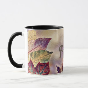 Colourful Fall leaves with fall colours watercolor Mug