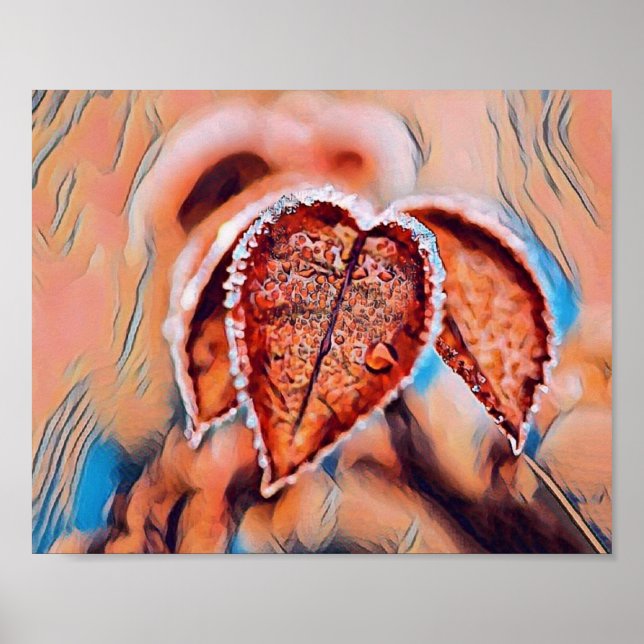 Colourful Fall leaves with fall colours watercolor Poster (Front)