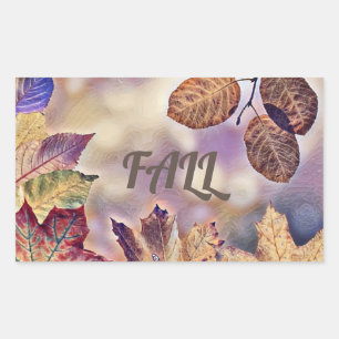 Colourful Fall leaves with fall colours watercolor Rectangular Sticker
