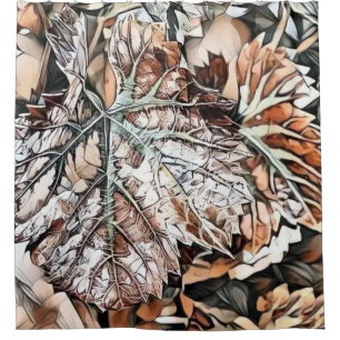Colourful Fall leaves with fall colours watercolor Shower Curtain