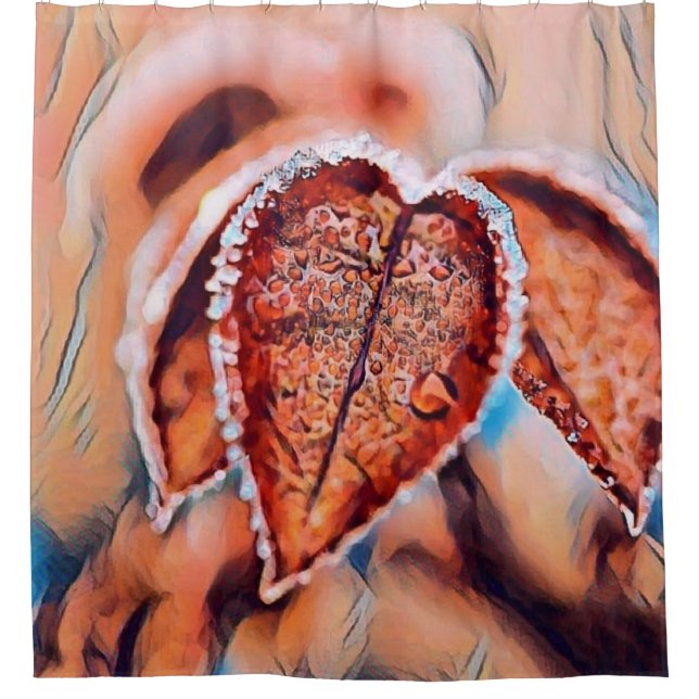 Colourful Fall leaves with fall colours watercolor Shower Curtain (Front)