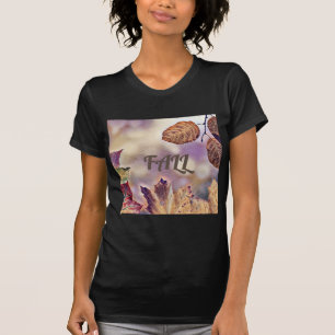Colourful Fall leaves with fall colours watercolor T-Shirt
