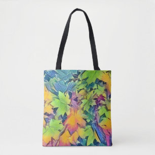 Colourful Fall leaves with fall colours watercolor Tote Bag