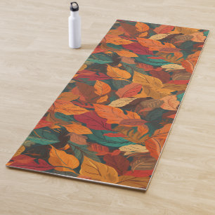 Colourful Fall Leaves Yoga Mat