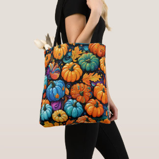 Colourful Fall Pumpkin Garden Tote Bag