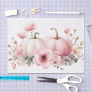 Colourful Fall Pumpkins and Flowers Fall Decoupage Tissue Paper