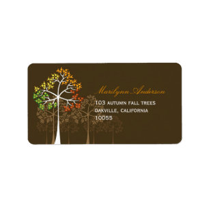 Colourful Fall Trees Autumn Brown Address Labels