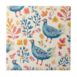 Colourful Fall Turkey with Warm Tones Tile