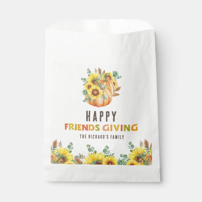 Colourful Fall Vibe Thanksgiving Dinner Party Favour Bags (Front)
