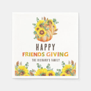 Colourful Fall Vibe Thanksgiving Dinner Party Napkin