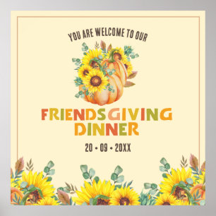 Colourful Fall Vibe Thanksgiving Dinner Party Poster