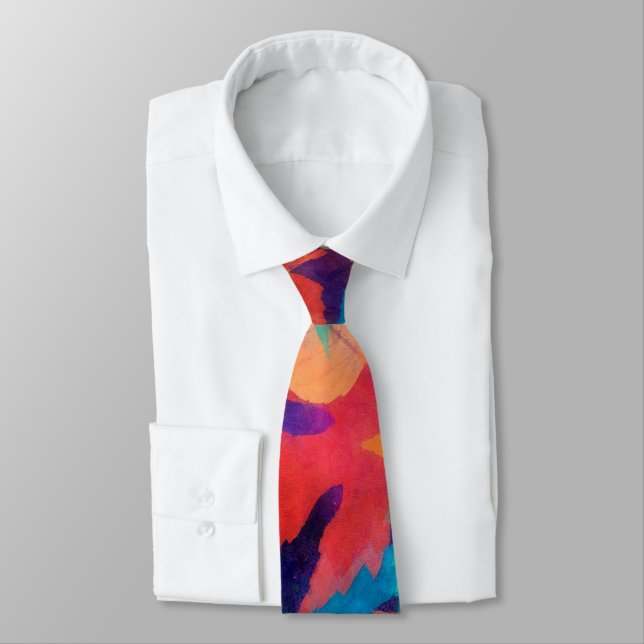 Colourful Fallen Leaves Tie (Tied)