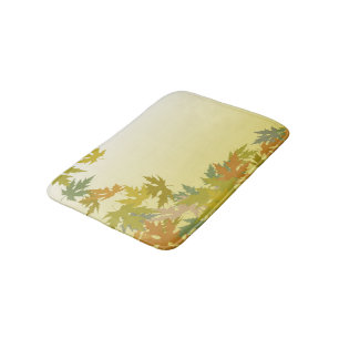 Colourful Falling Autumn Leaves Bath Mat