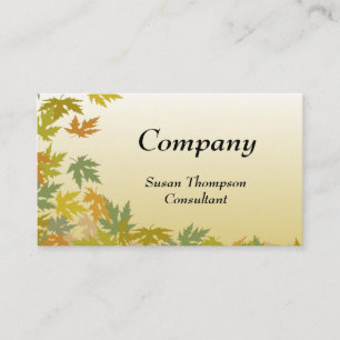 Colourful Falling Autumn Leaves Business Card