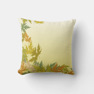 Colourful Falling Autumn Leaves Cushion