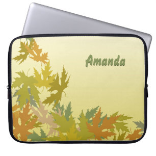 Colourful Falling Autumn Leaves Laptop Sleeve
