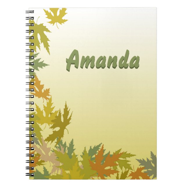 Colourful Falling Autumn Leaves Notebook (Front)