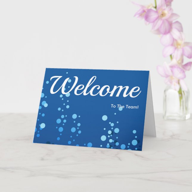 Colourful Falling Sparkles Polka Dots Welcome Card (Orchid)