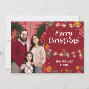 Colourful Family Christmas Greeting Holiday Card