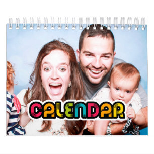Colourful family photo calendar 2025