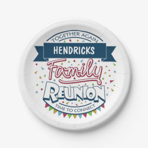 Colourful family reunion design paper plate
