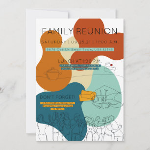 Colourful Family Reunion Invitation Raffle Potluck