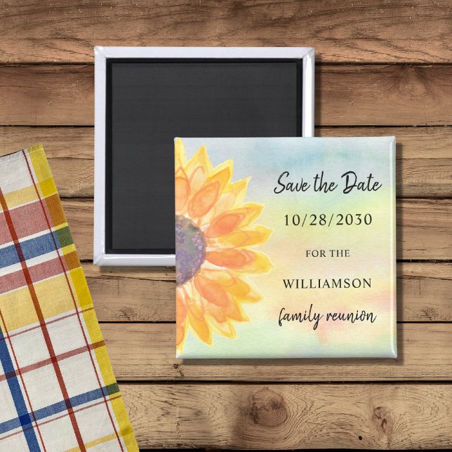 Colourful Family Reunion Sunflower Save The Date Magnet (Creator Uploaded)