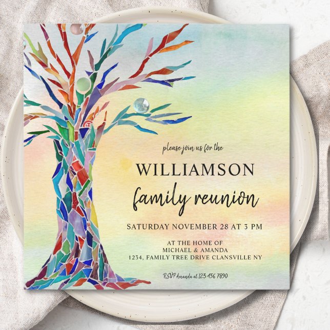 Colourful Family Tree Family Reunion Invitation (Creator Uploaded)