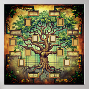 Colourful Family Tree   Poster