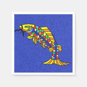 Colourful Fancy Abstract Fish Napkin