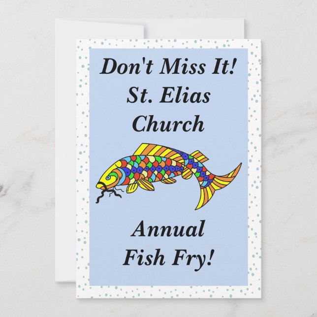 Colourful Fancy Fish Fry Invitation (Front)