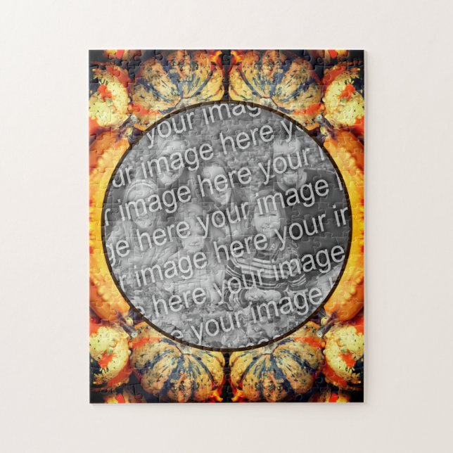 Colourful Fancy Gourds Frame Create Your Own Photo Jigsaw Puzzle (Vertical)