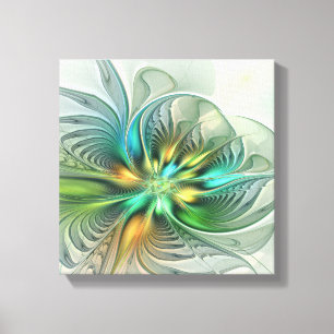 Colourful Fantasy Abstract Flower Fractal Art Canvas Print