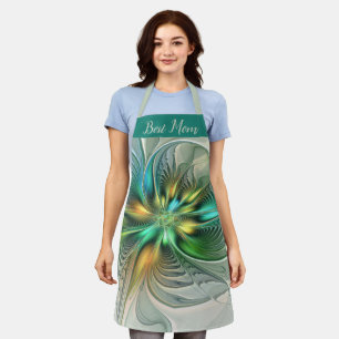 Colourful Fantasy Abstract Flower Fractal Best Mum Apron