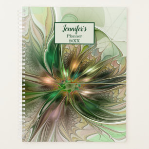Colourful Fantasy Abstract Fractal Art Flower Name Planner
